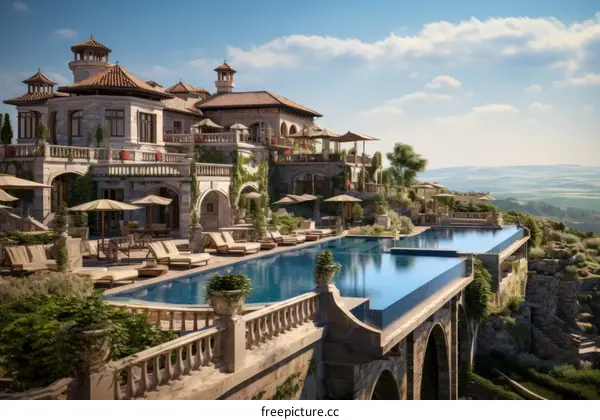 Luxury villa with infinity pool and stunning mountain views