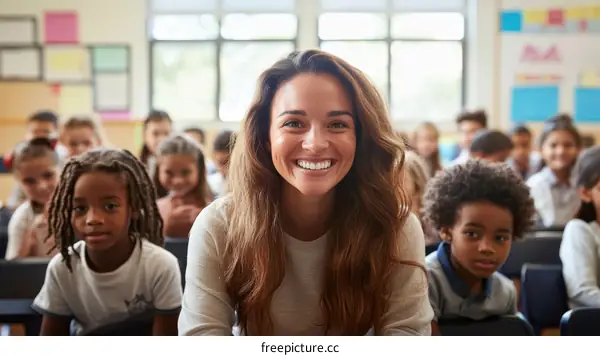 Teacher and Students in Classroom Education