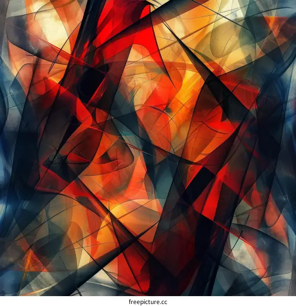 Geometric Lines and Shapes in Abstract Painting