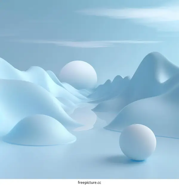 Abstract Blue and White Landscape: Minimalism and Ice