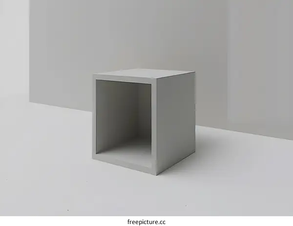 Minimalist White Cube Shelf in a White Room