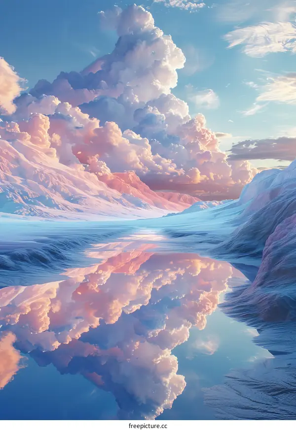 Snow-capped Mountains Reflecting in a Still Lake