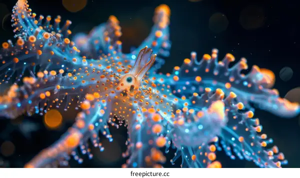 Colorful Sea Slug Close-Up Underwater