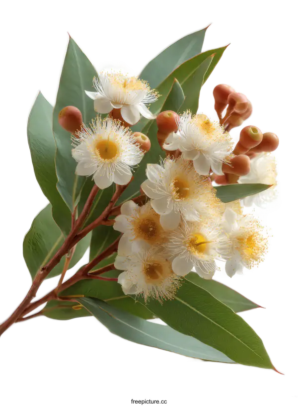 [Transparent Background PNG]Close-up of Beautiful Eucalyptus Flower Clusters