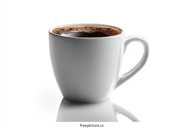 White Coffee Mug with Coffee Drink