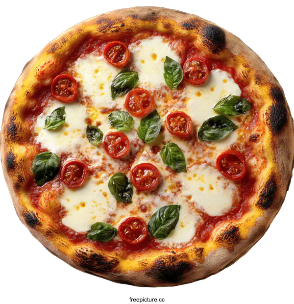 [Transparent Background PNG]Deliciously Crispy Pizza with Fresh Toppings