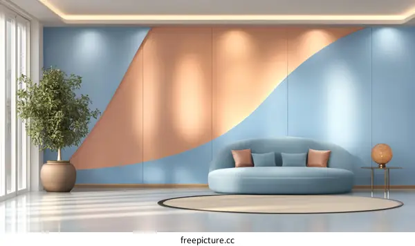 Modern Living Room Interior Design Illustration