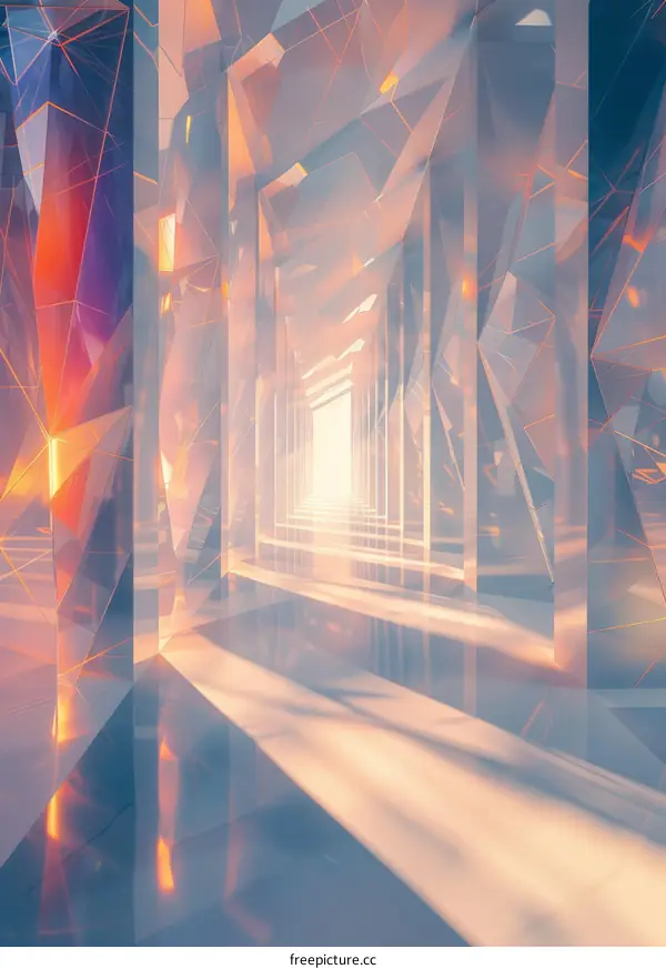 Futuristic SciFi Crystalline Corridor