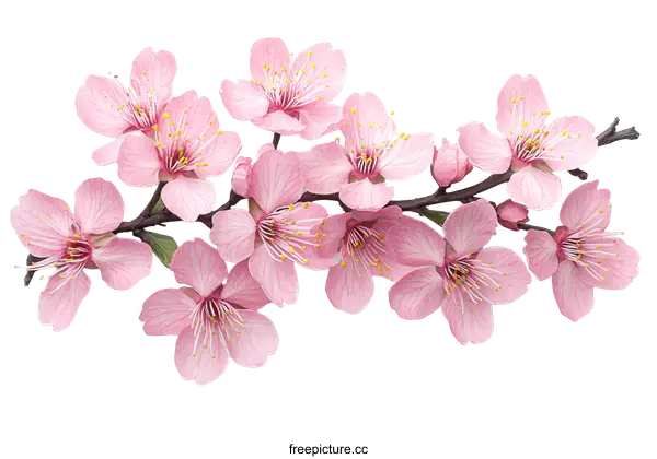 [Transparent Background PNG]Beautiful Pink Blossoms Branch