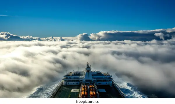Above the Clouds Ship Sailing