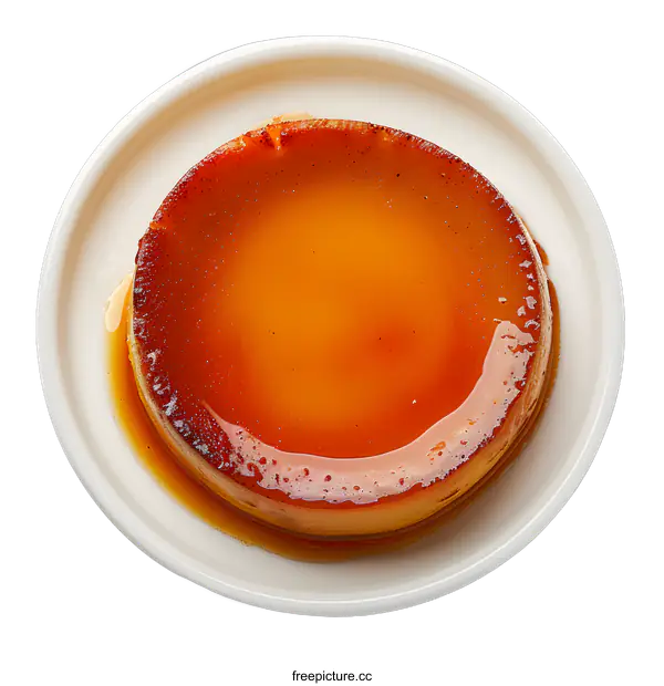 [Transparent Background PNG]creme caramel dessert with burnt sugar topping