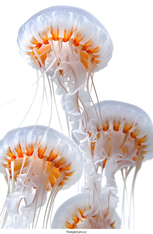 Jellyfish on white background