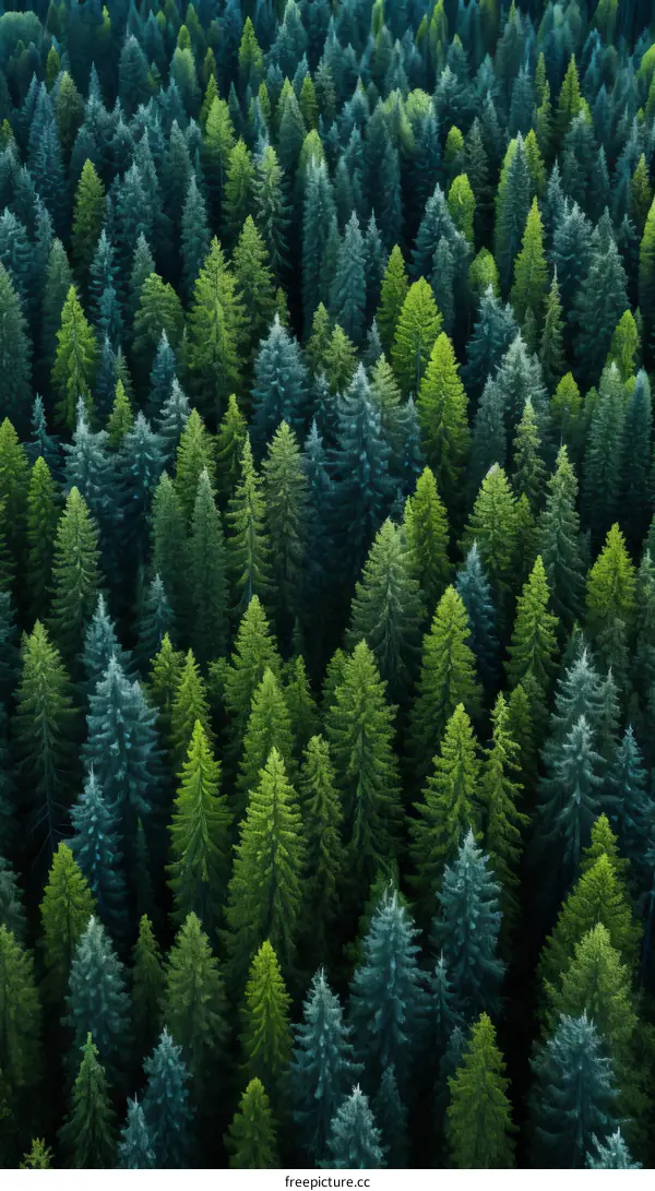 Green Coniferous Trees From Above