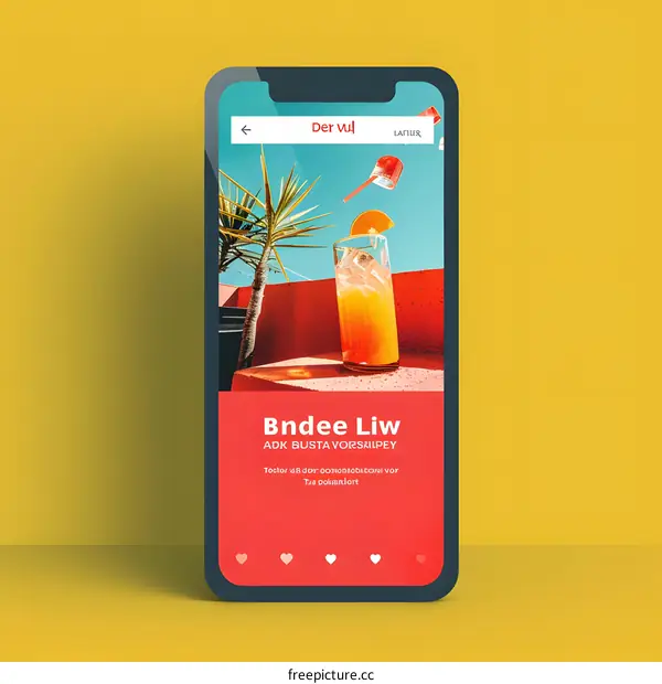 Summer Cocktail App Screen Design