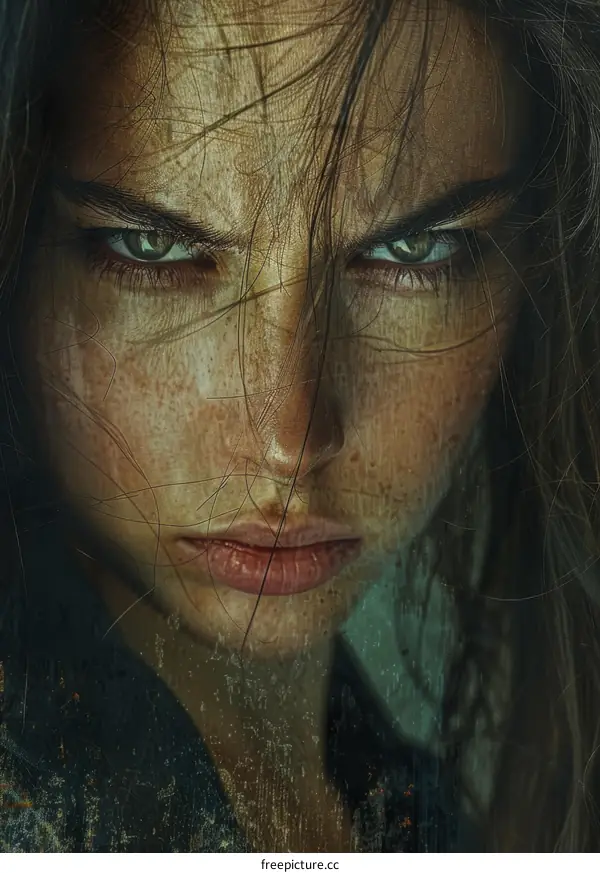 Close-up Portrait of an Angry Woman