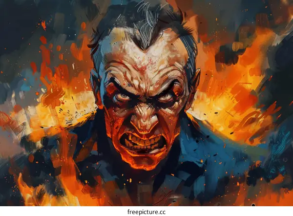 portrait of a man with a scarred face