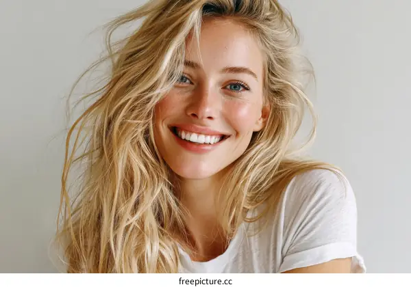 Smiling Blonde Woman Portrait