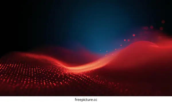 Abstract Red Dot Wave Design