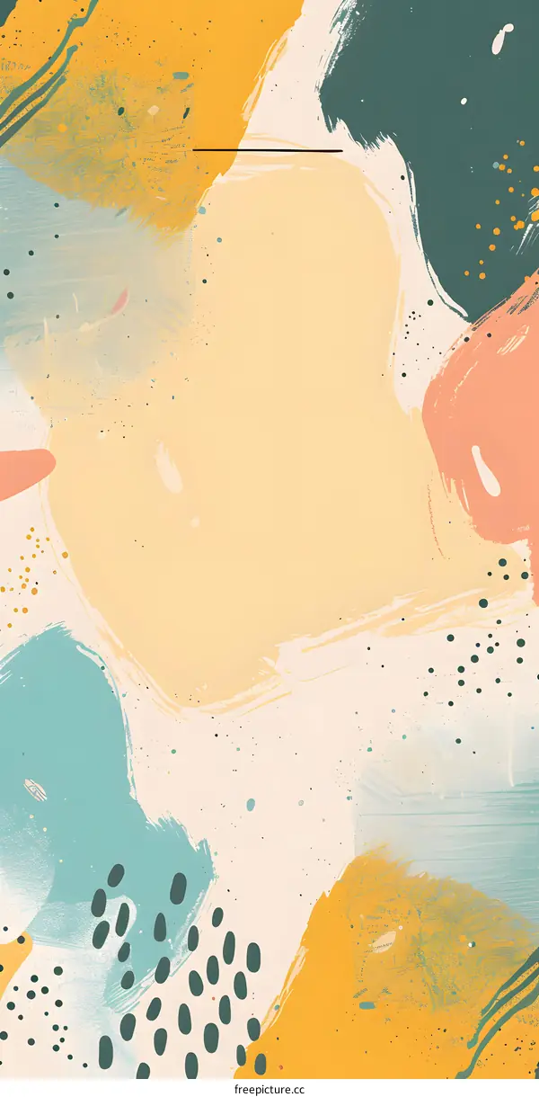 Abstract Art Background with Yellow Green and Blue Paint Splatter