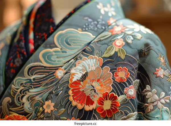 A kimono with a floral pattern
