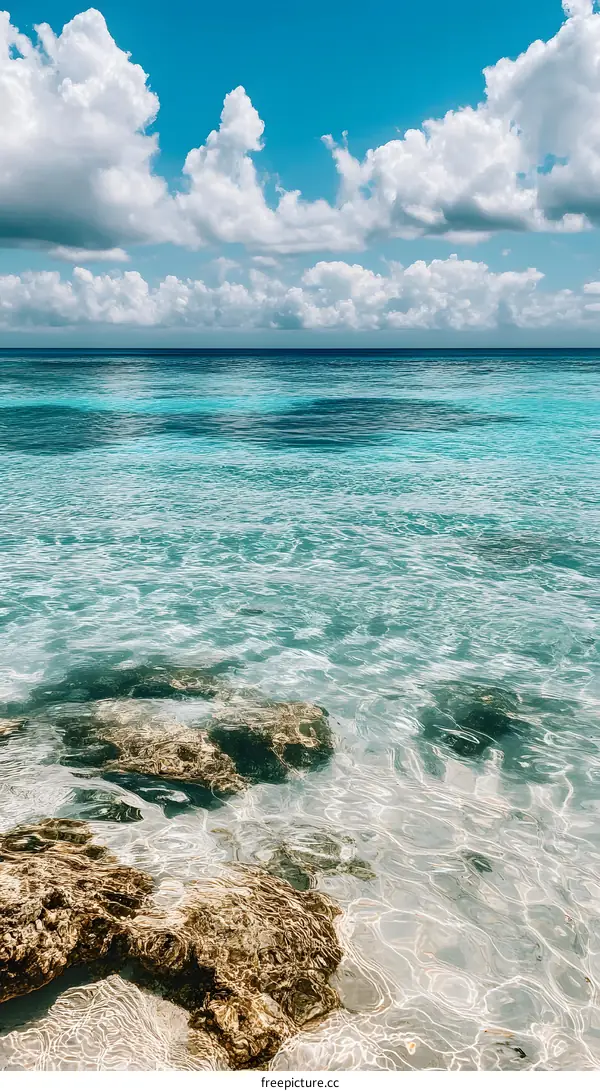 Clear Blue Water and White Clouds