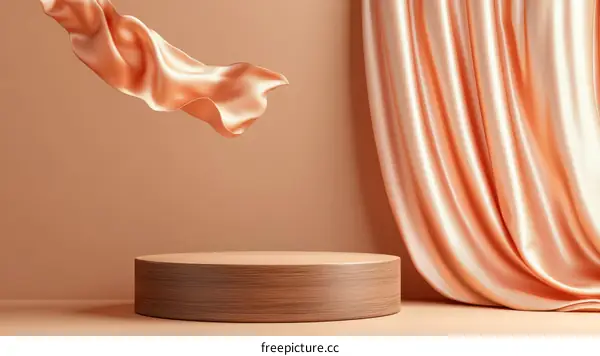 Elegant Peachy Silk Fabric Display