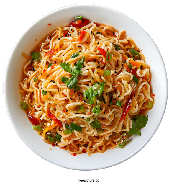 [Transparent Background PNG]Spicy Noodles in Bowl