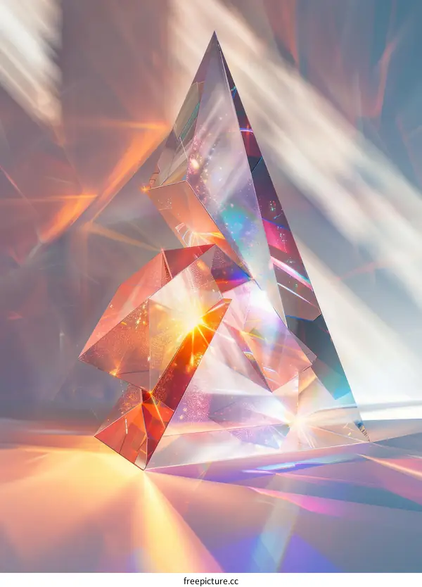 Crystal Pyramid 3D Rendering: A Geometric Masterpiece