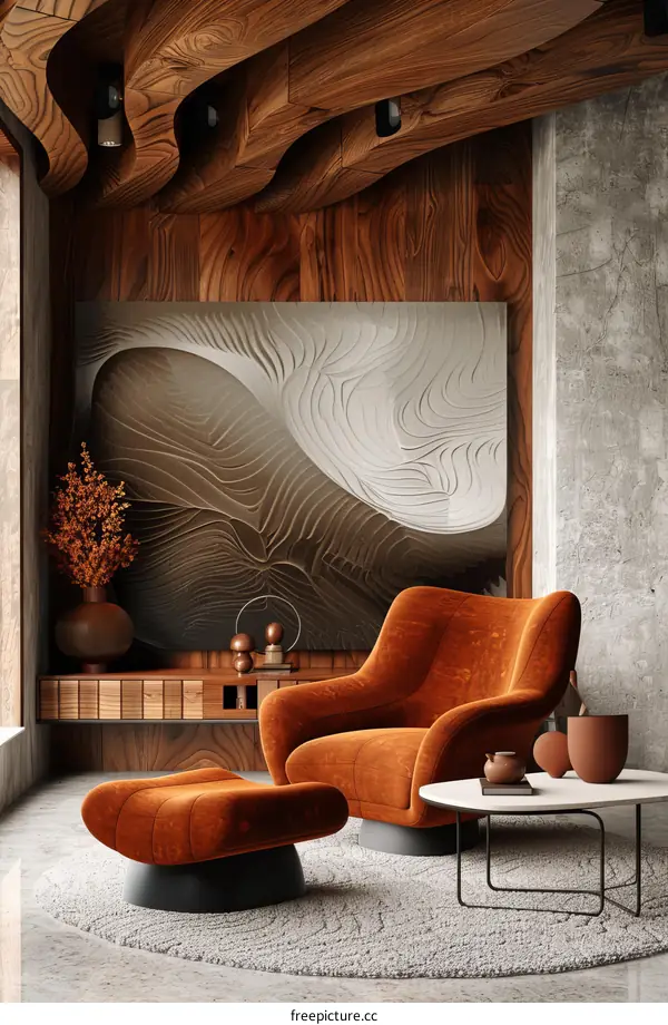 Modern Living Room Interior Design with Artistic Wall Decor