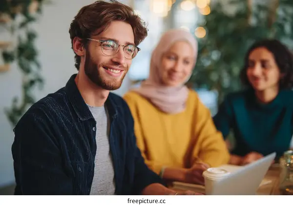 Diverse Group Meeting in Casual Cafe Setting