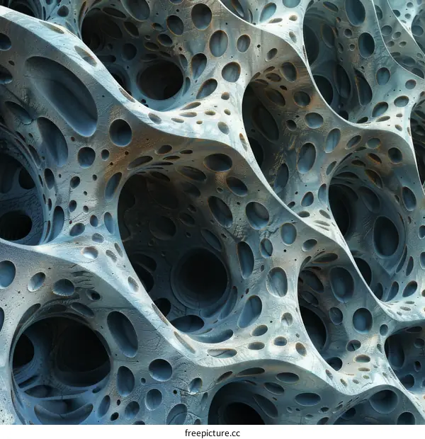 Close-up of Blue Fractal Structure