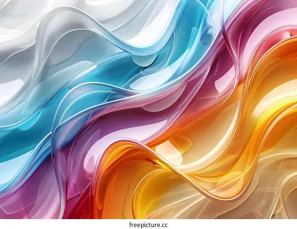 Colorful abstract background with smooth wavy shapes