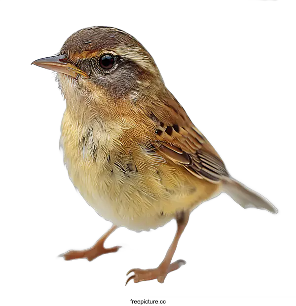 [Transparent Background PNG]Small Bird with Brown and Tan Feathers on White Background