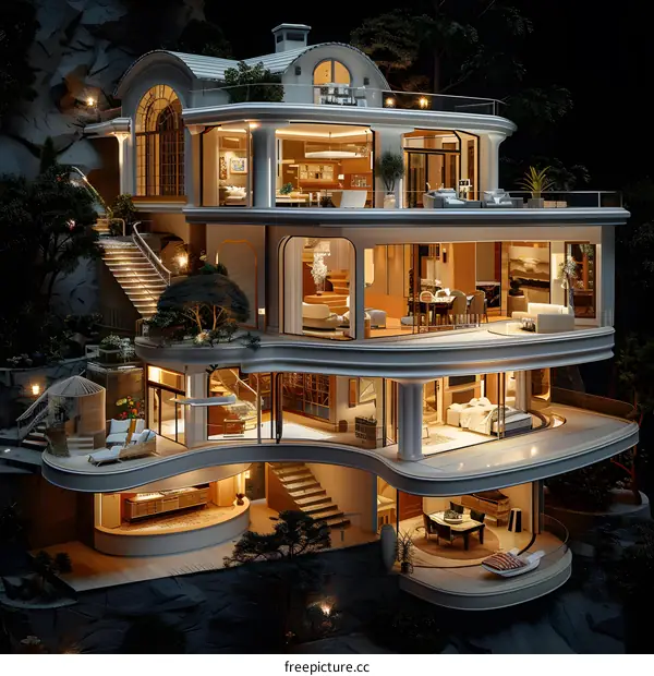 A Modern House on a Cliff