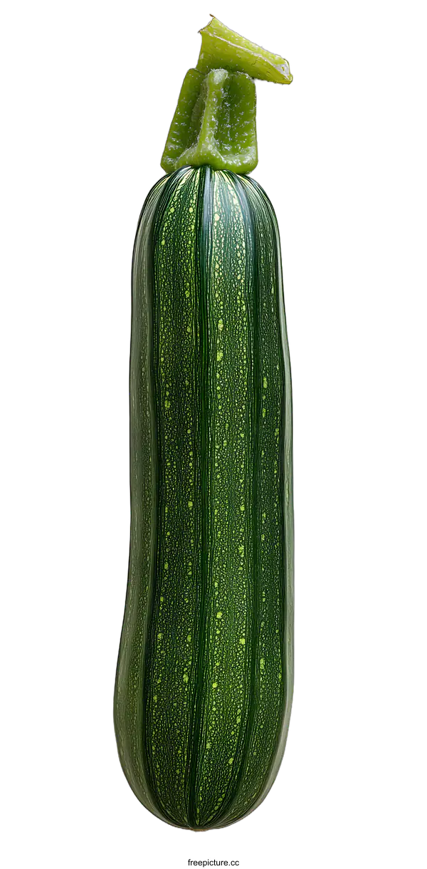 [Transparent Background PNG]Fresh Green Zucchini Isolated On White Background