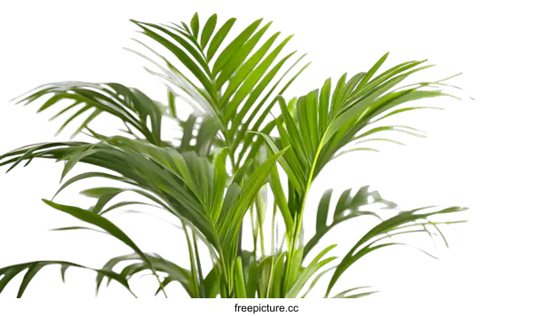 [Transparent Background PNG]Green Palm Leaves On White Background