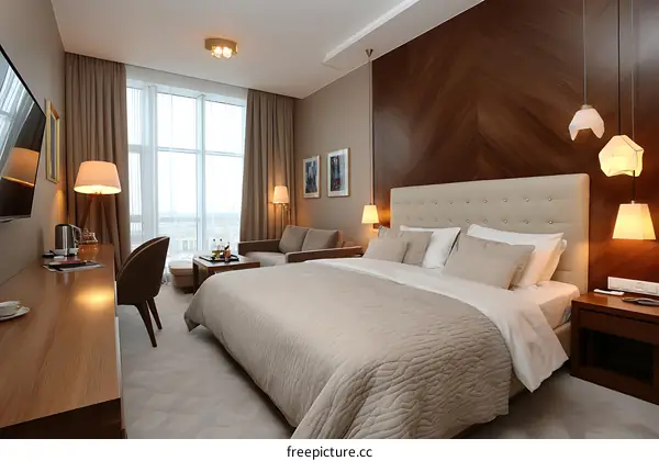 Modern Hotel Room with Panoramic Views