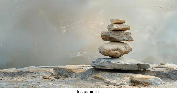 Balanced Stones in Tranquility