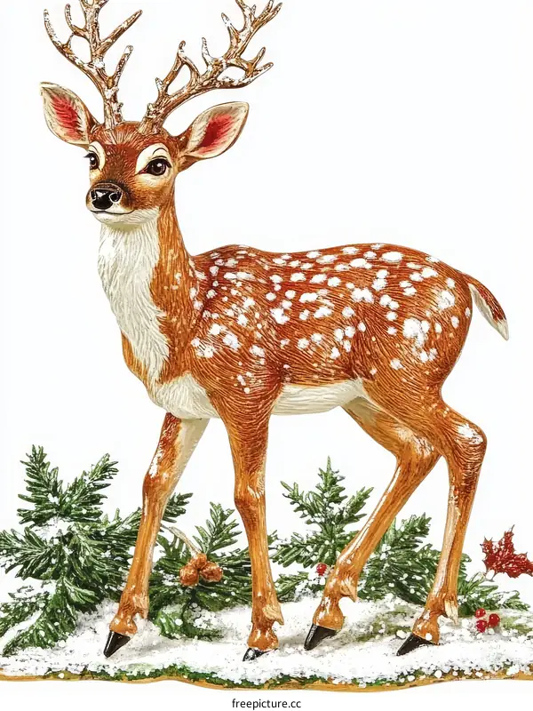 Winter Deer Figurine Ornament