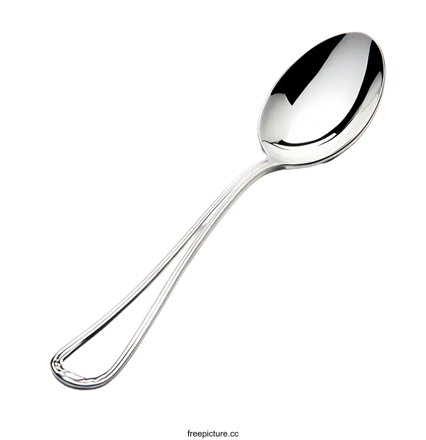 [Transparent Background PNG]Elegant Silver Spoon on transparent background