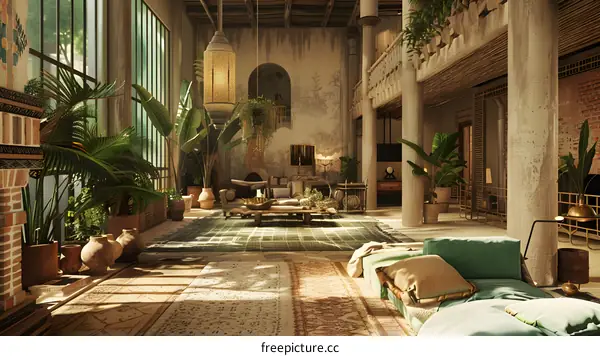 Modern Moroccan Style Interior Design With Plants