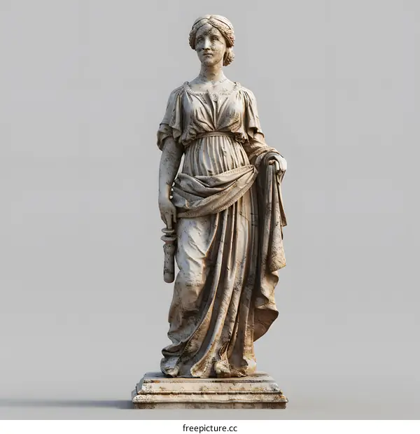 Statue of a Greek muse holding a scepter