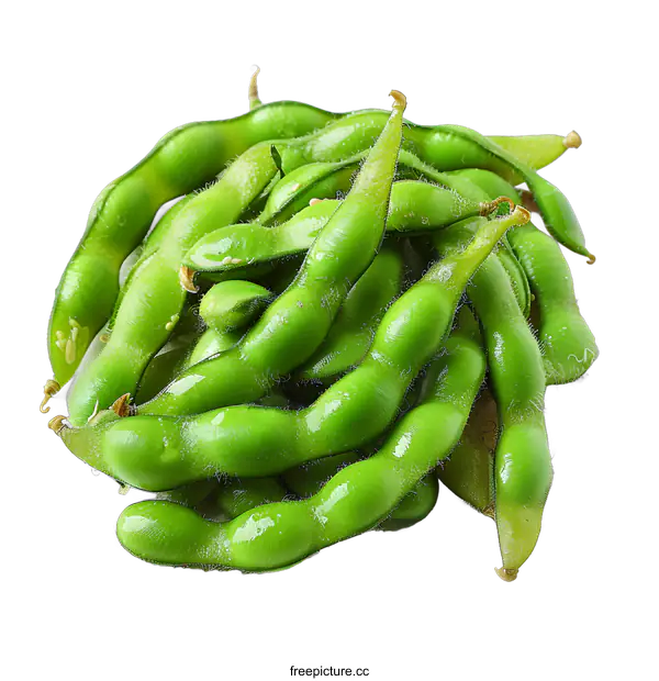 [Transparent Background PNG]Pile of Green Soybeans on White Background