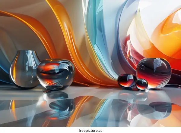 Abstract Glassware Arrangement in Modern Interior