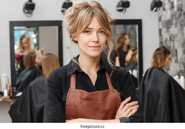 Female Hair Stylist in a Salon