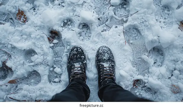 A person standing in the snow