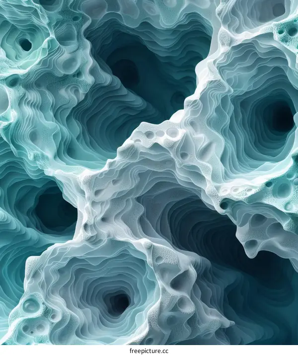 Abstract Background with Rough Surface in Blue and White