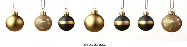 Christmas Ornaments Gold and Black Balls
