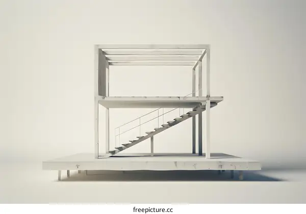Modern Architecture Concrete Construction Building Model