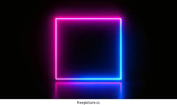 Neon Square Frame Abstract Background